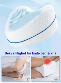 Ergonominen jalkatuki tyyny muistivaahtomuovista kyljellään nukkuville
