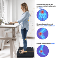 Ergonominen seisomamatto jalkojen ja kantapäiden kuormituksen vähentämiseksi