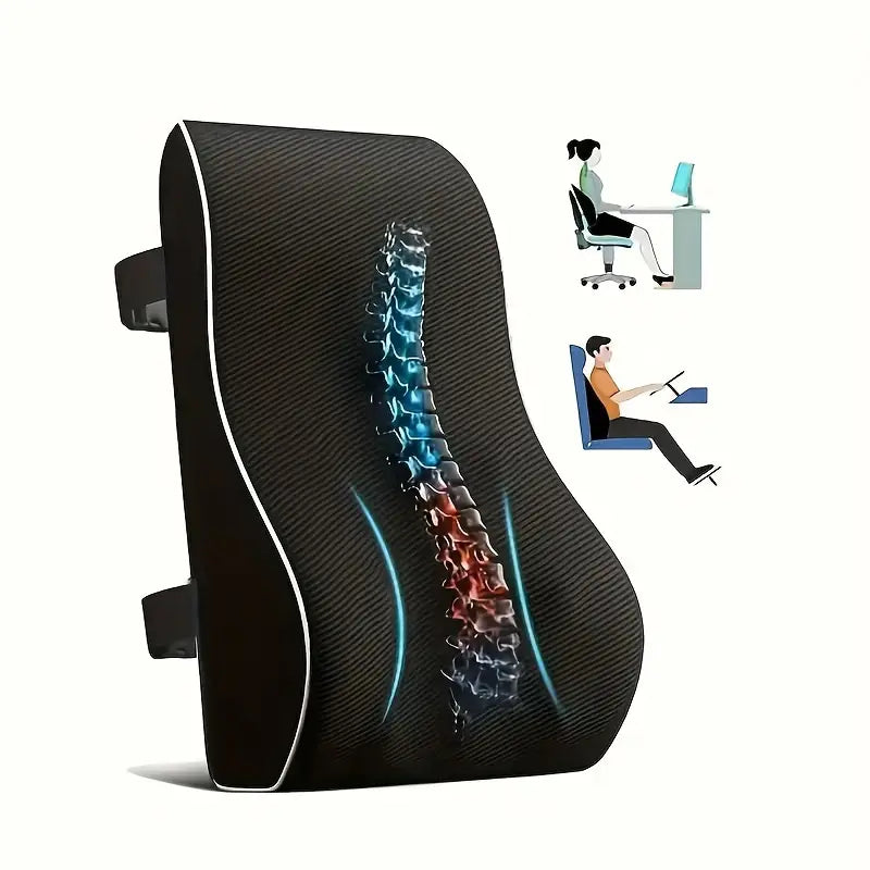 Ergonominen selkätuki tyyny lannerangan tuella toimistoon ja autoon