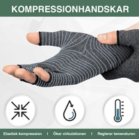 Puristus hanskat artriittia vastaan avoimilla sormilla