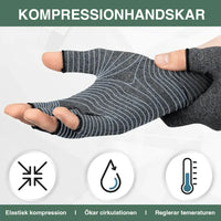 Puristuslaput avoimilla sormilla jäykkyyttä vastaan