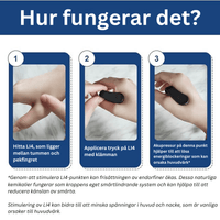Migreenipainike akupressuuria varten päänsärkyyn ja jännitykseen