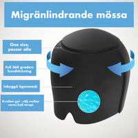 Migreenin lievittävä kylmäpanta geletuella päälle ja silmille