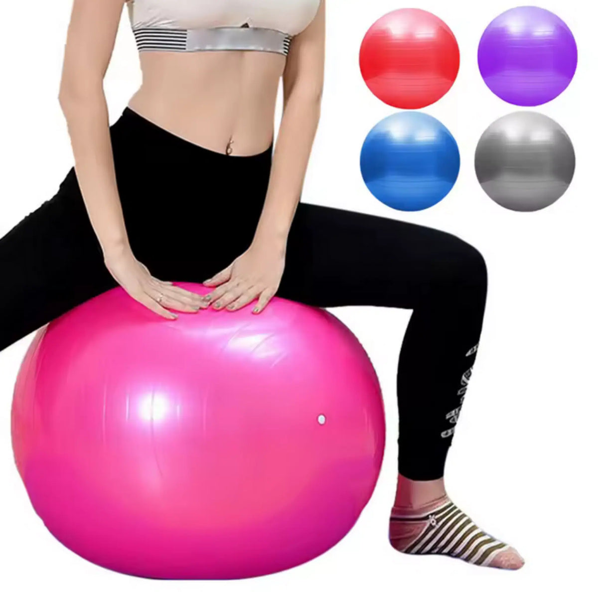 Pilates- ja joogapallo 65 cm tasapainoon ja keskivartaloharjoitteluun