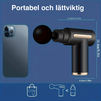 Kompakti mini hierontapistooli vaihdettavilla päillä