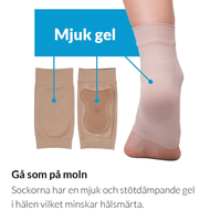 Tukisukka kantapään kannalle sisäänrakennetulla geelipatjalla