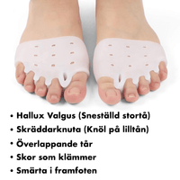 Silikoniset varpaiden erottajat 5 varpaalle hallux valgus (2-pakkaus)