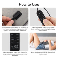 Sähkölämmitettävä tyyny USB-yhteydellä toimistoon ja matkalle